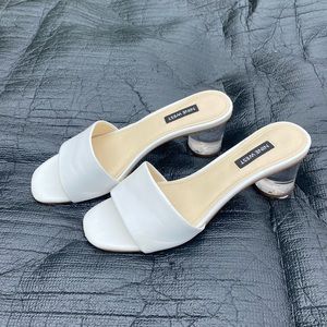 Clear Heel Nine West White